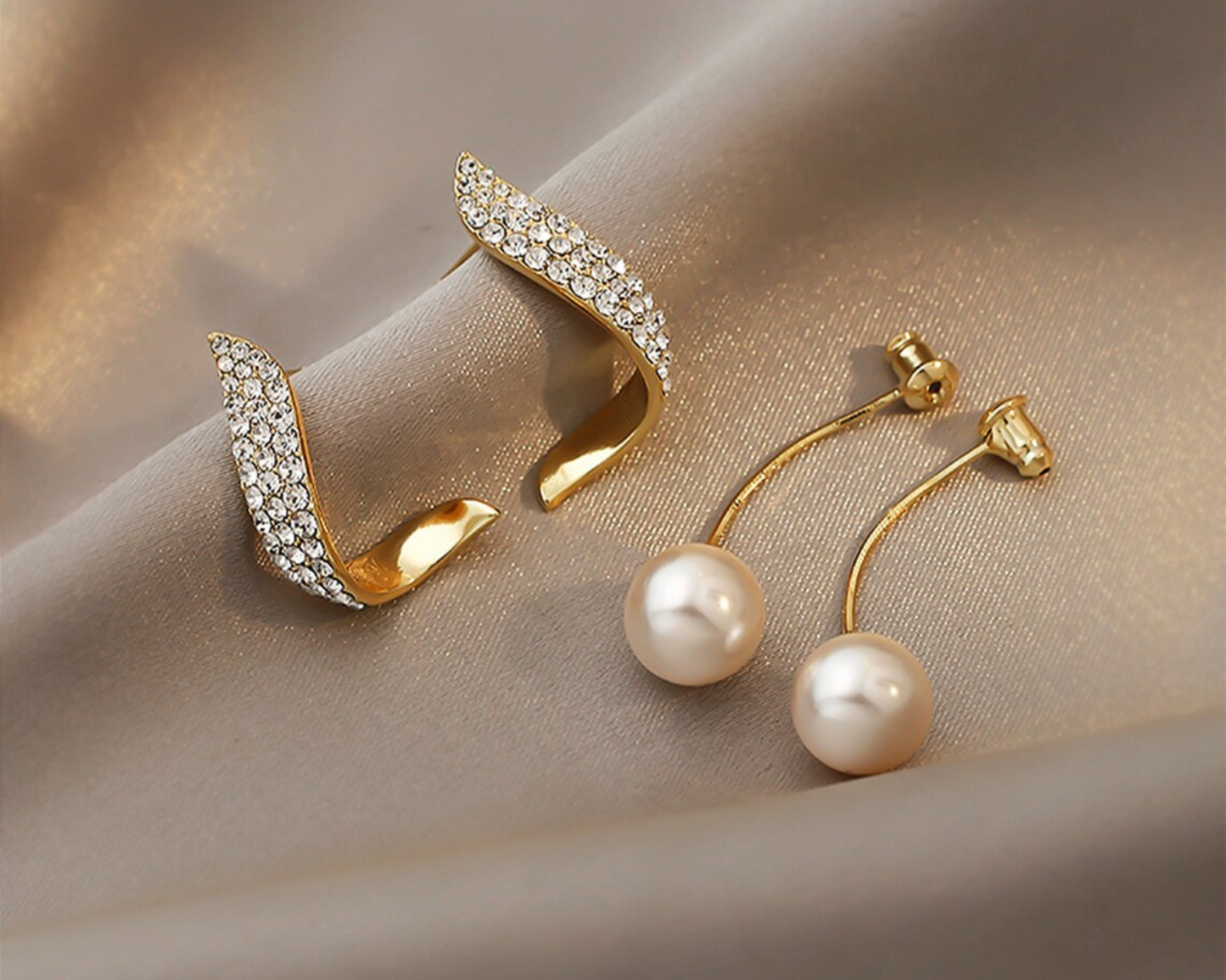 Elegant White Pearl 925 Silver Plated Drop Earrings Women Engagement Party Gift
