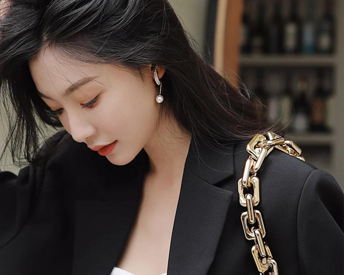 Elegant White Pearl 925 Silver Plated Drop Earrings Women Engagement Party Gift