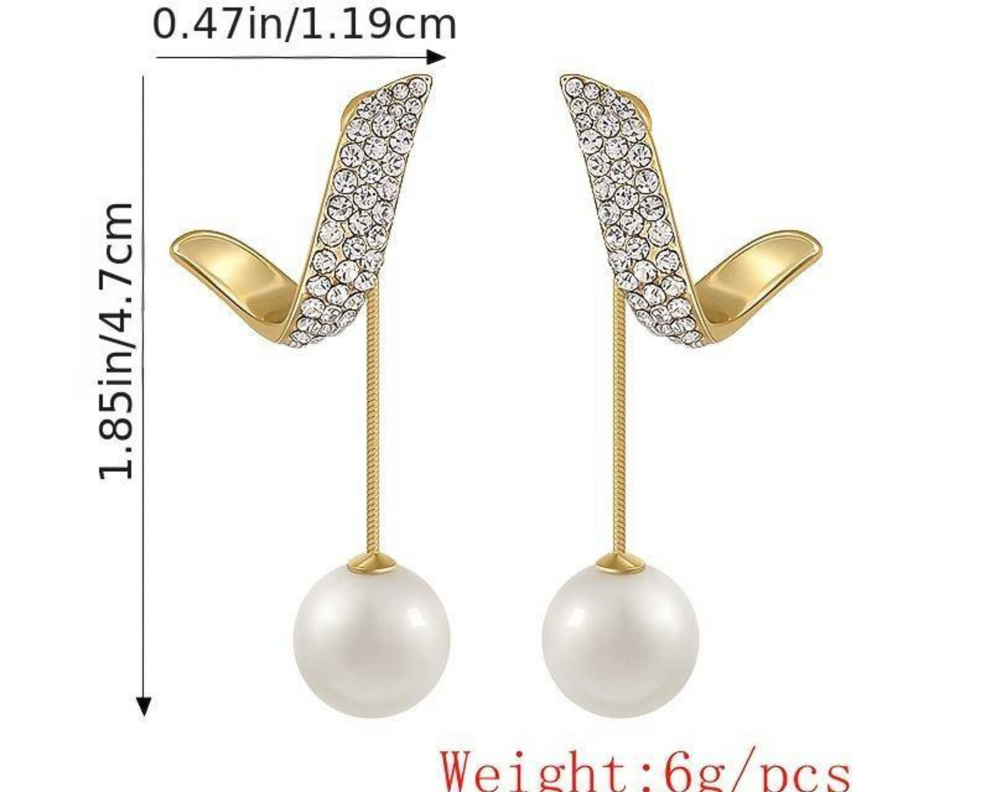 Elegant White Pearl 925 Silver Plated Drop Earrings Women Engagement Party Gift