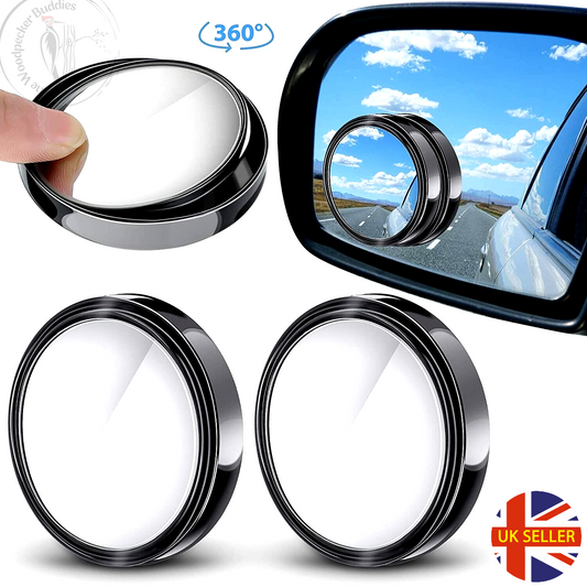 2 x HD Glass Convex Blind Spot Mirror Round Side Rear View for Cars Trucks SUV