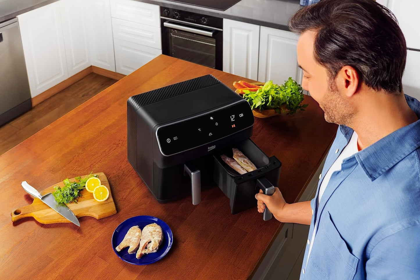 ExpertFry 8.5L Dual Zone Air Fryer - 9 Auto-Cook Functions, LED Display, Match Cook & Smart Finish