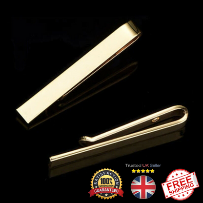 Men's Skinny Tie Clip 4CM Slide for Fashion in Silver, Gold, and Black Tie Clip