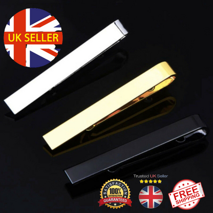 Men's Skinny Tie Clip 4CM Slide for Fashion in Silver, Gold, and Black Tie Clip