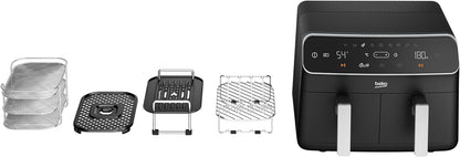 ExpertFry 8.5L Dual Zone Air Fryer - 9 Auto-Cook Functions, LED Display, Match Cook & Smart Finish